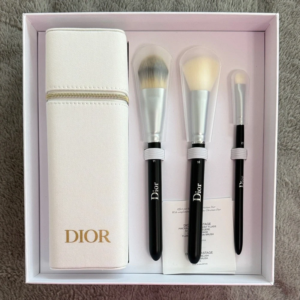 New Dior White & Black Makeup Brush Set with Case limited edition